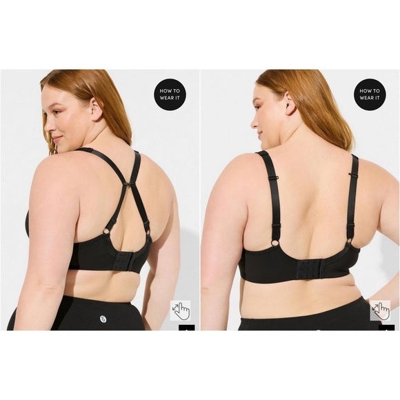Torrid Active Mid Impact Underwire Black Sports Bra 44DD - Picture 10 of 10